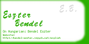 eszter bendel business card
